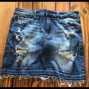 Judy Blue Release Hem Destroy Skirt Large